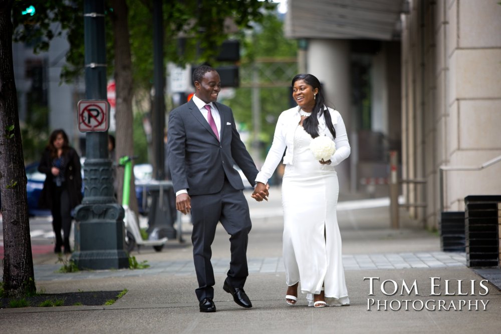 Gina and Allan have an elopement wedding at the Seattle Municipal Courthouse