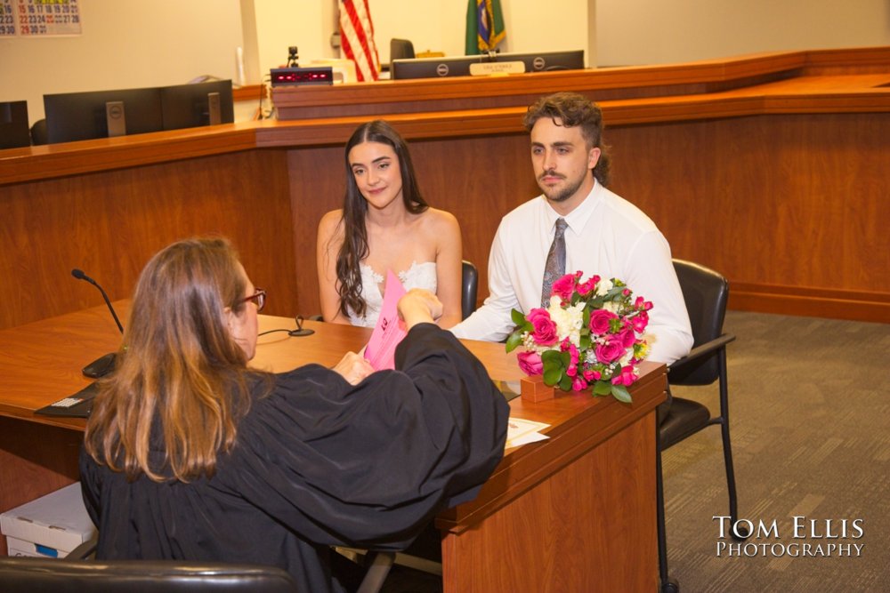 Rafeala & Jessie had an elopement wedding at the Bellevue Courthouse. Tom Ellis Photography, Seattle elopement photographer