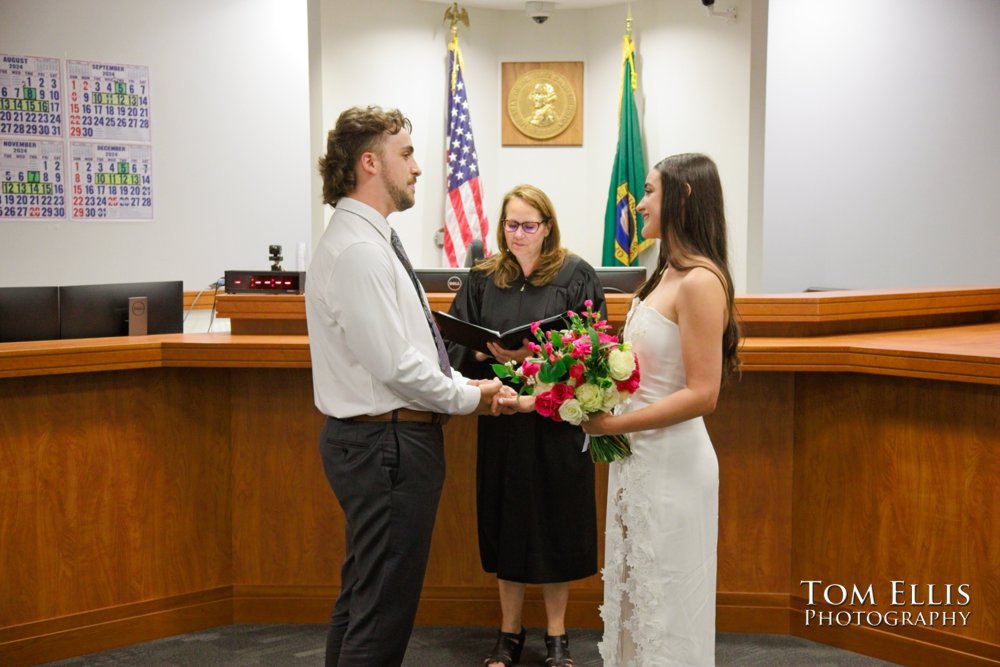 Rafeala & Jessie had an elopement wedding at the Bellevue Courthouse. Tom Ellis Photography, Seattle elopement photographer