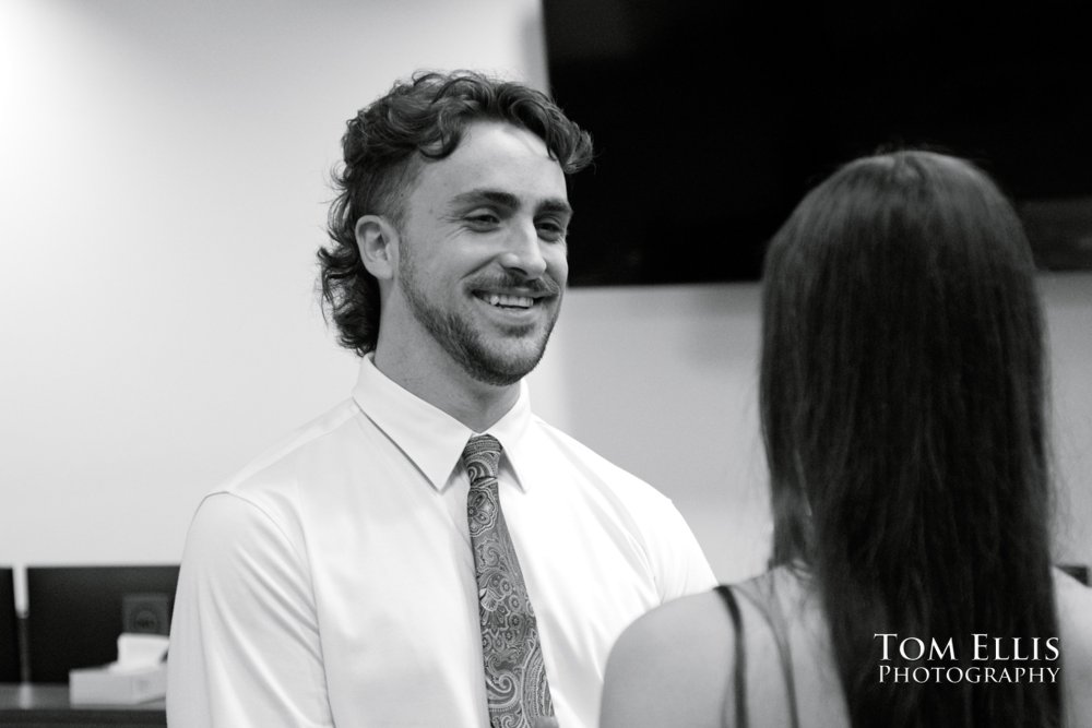 Rafeala & Jessie had an elopement wedding at the Bellevue Courthouse. Tom Ellis Photography, Seattle elopement photographer