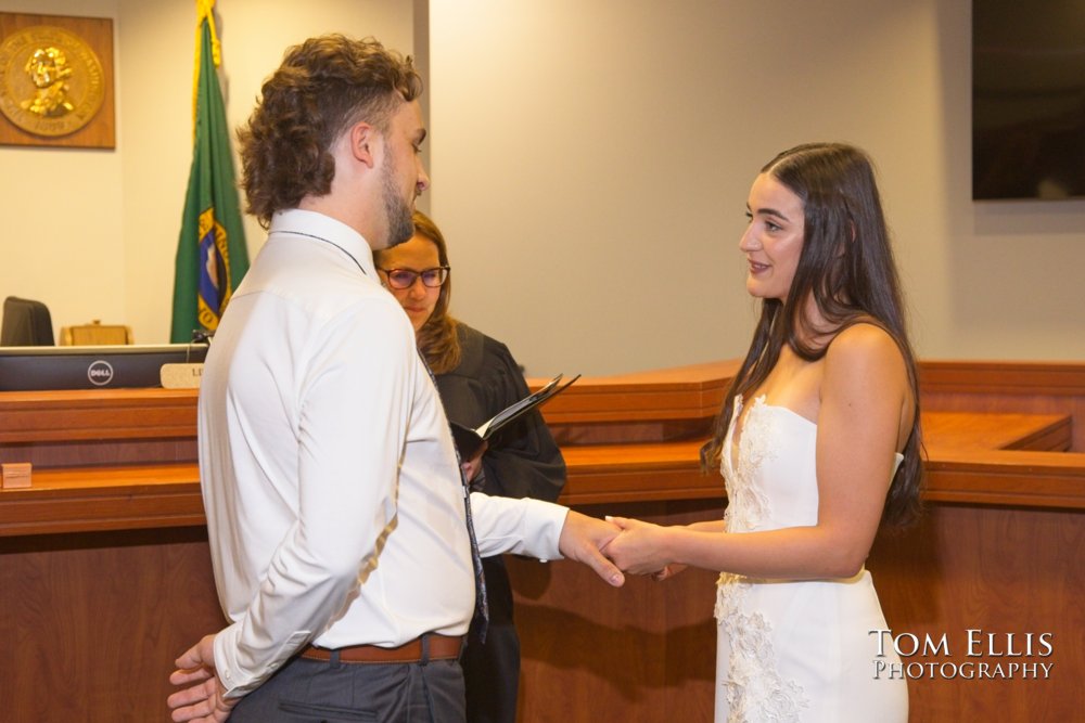 Rafeala & Jessie had an elopement wedding at the Bellevue Courthouse. Tom Ellis Photography, Seattle elopement photographer