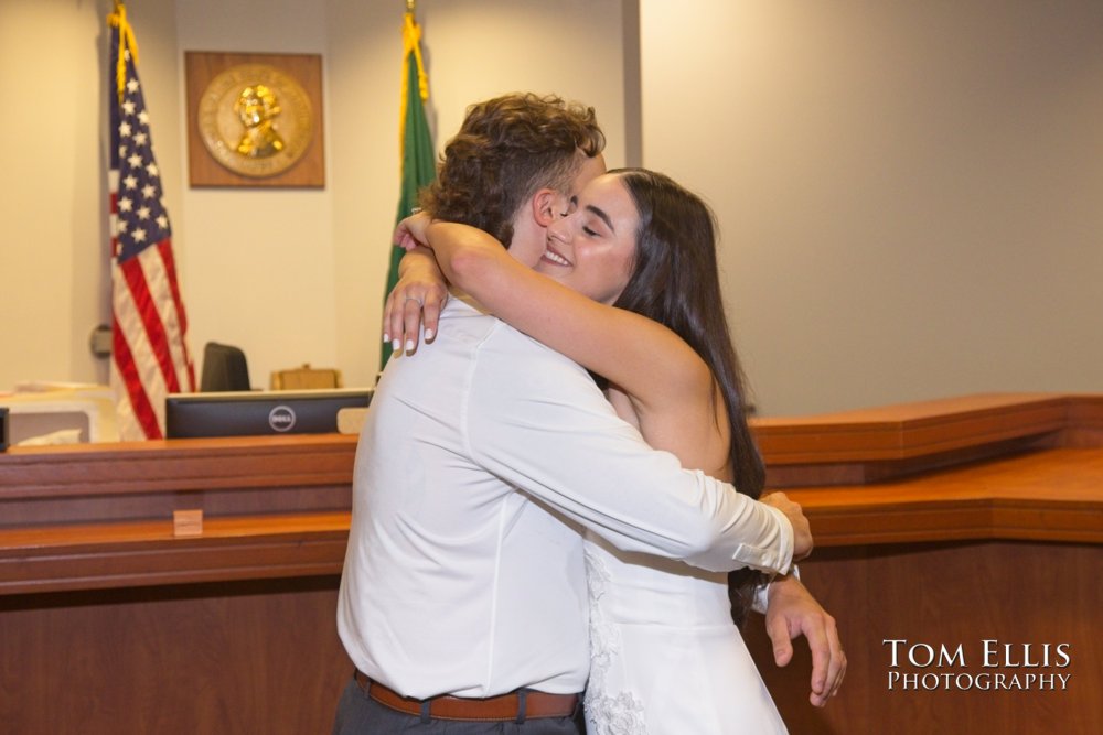 Rafeala & Jessie had an elopement wedding at the Bellevue Courthouse. Tom Ellis Photography, Seattle elopement photographer