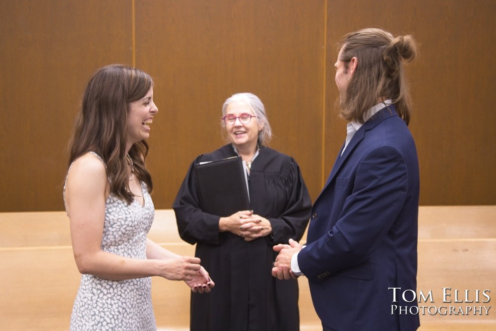 Seattle area courthouse elopement wedding. Tom Ellis Photography