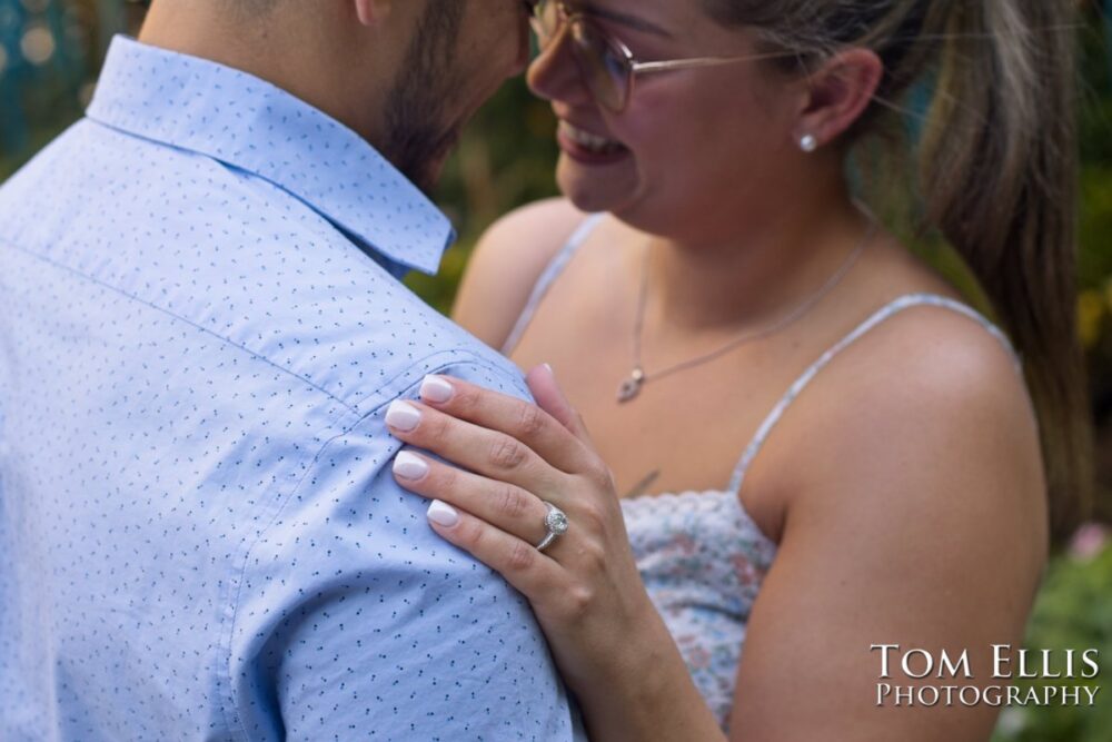 Ryan proposed to Ashley at the Chihuly Garden and Glass in Seattle. Tom Ellis Photography, Seattle proposal and engagement photographer