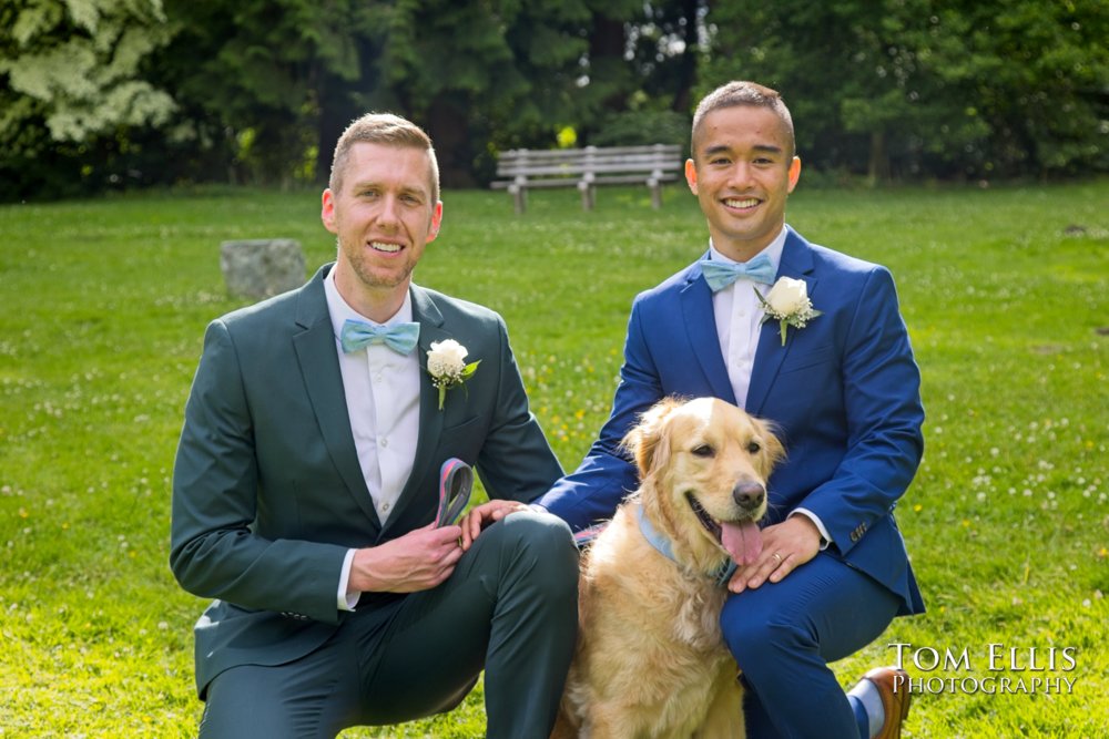 Amado and Ryan's same-sex wedding ceremony at Spinasse restaurant in Seattle