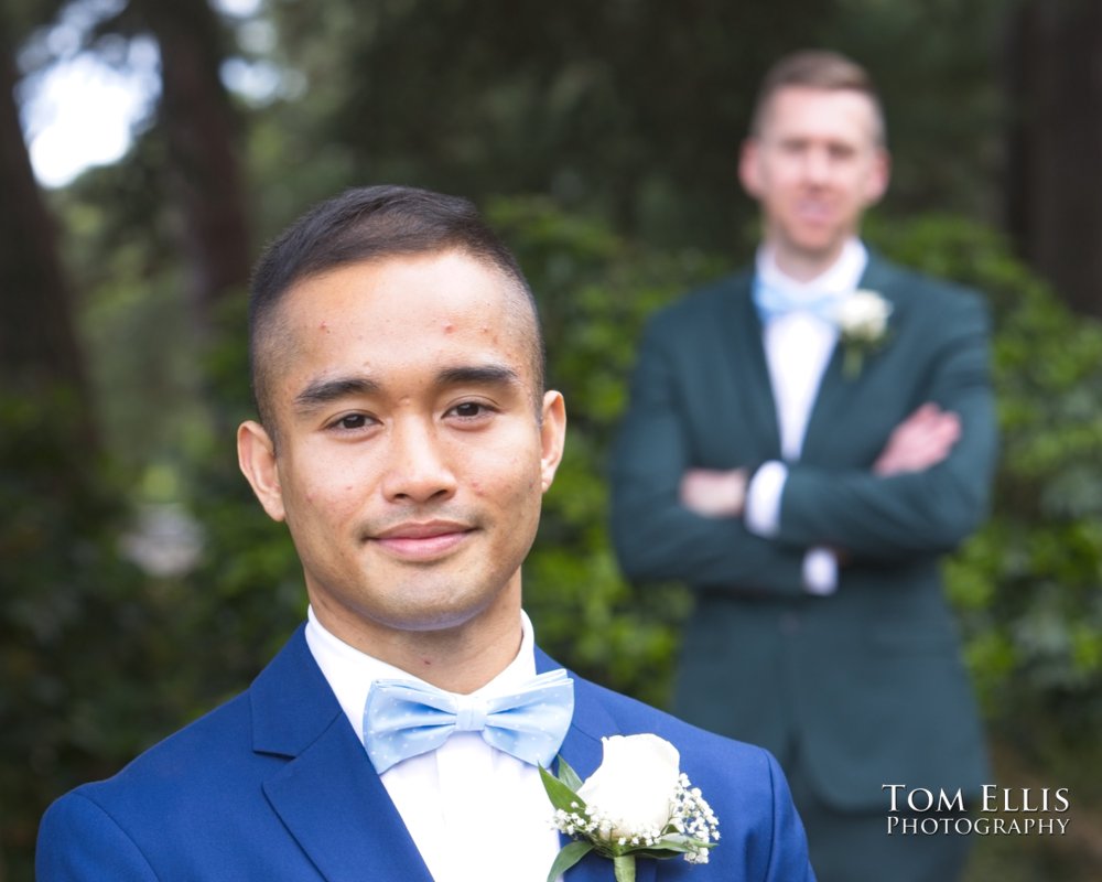 Amado and Ryan's same-sex wedding ceremony at Spinasse restaurant in Seattle