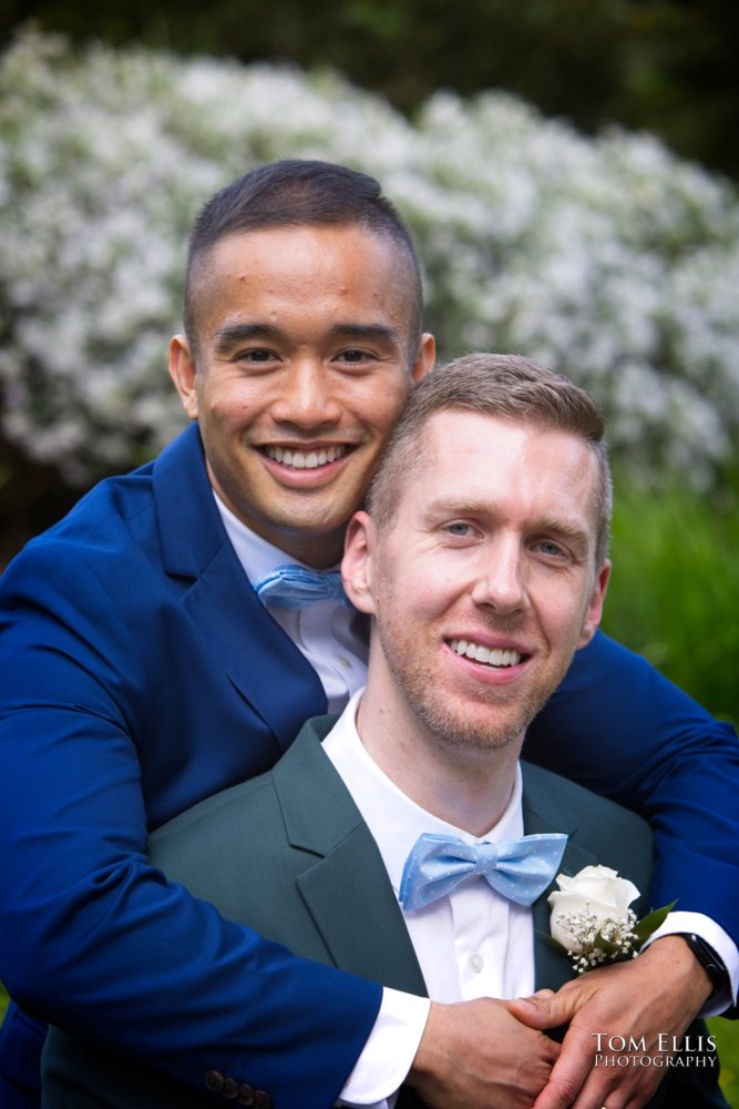 Amado and Ryan's same-sex wedding ceremony at Spinasse restaurant in Seattle