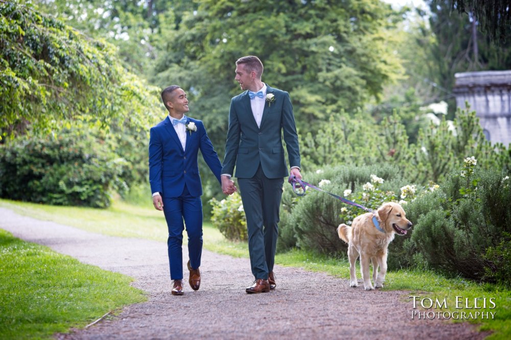 Amado and Ryan's same-sex wedding ceremony at Spinasse restaurant in Seattle