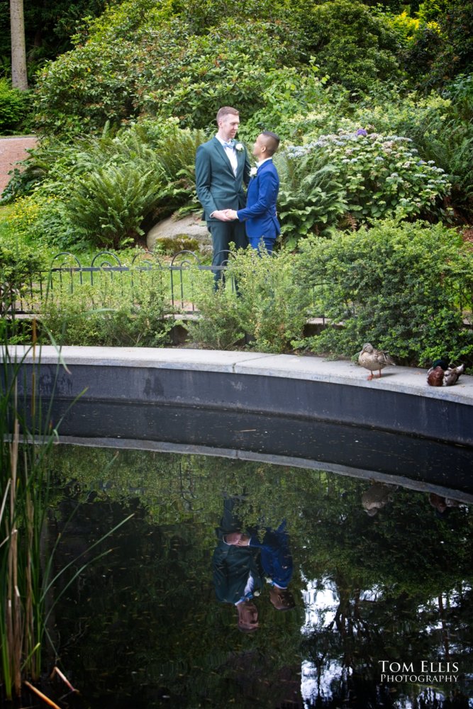 Amado and Ryan's same-sex wedding ceremony at Spinasse restaurant in Seattle