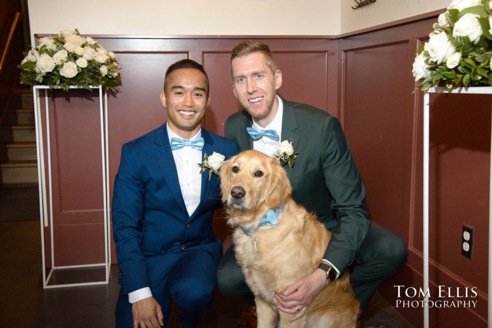 Amado and Ryan's same-sex wedding ceremony at Spinasse restaurant in Seattle