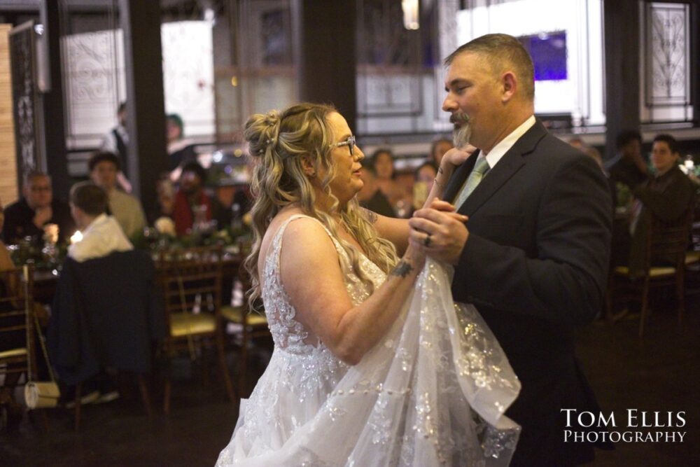 Alison and Nate had a wonderful late-Autumn wedding at the Hideaway Cellars in Seattle. Tom Ellis Photography, Seattle wedding photographer