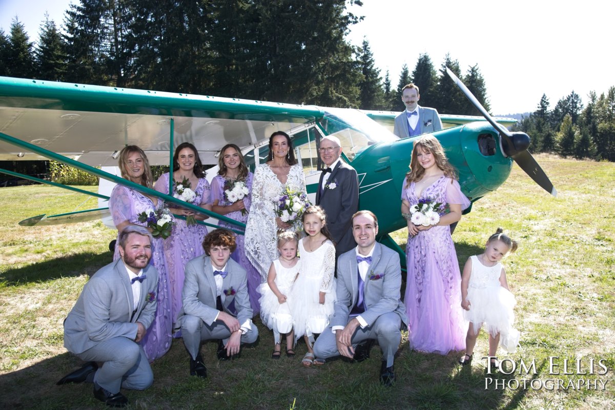 Dawn and Wyatt's amazing airplane hangar wedding. Tom Ellis Photography, Seattle wedding photographer