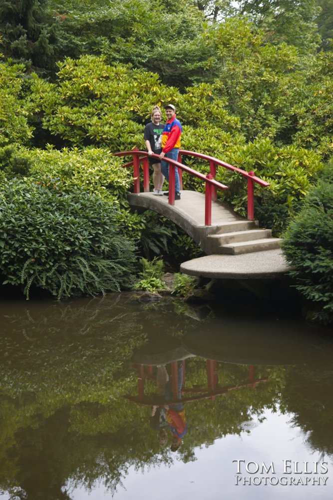 Sam's marriage proposal to Kristin in the Kubota Garden. Tom Ellis Photography, Seattl