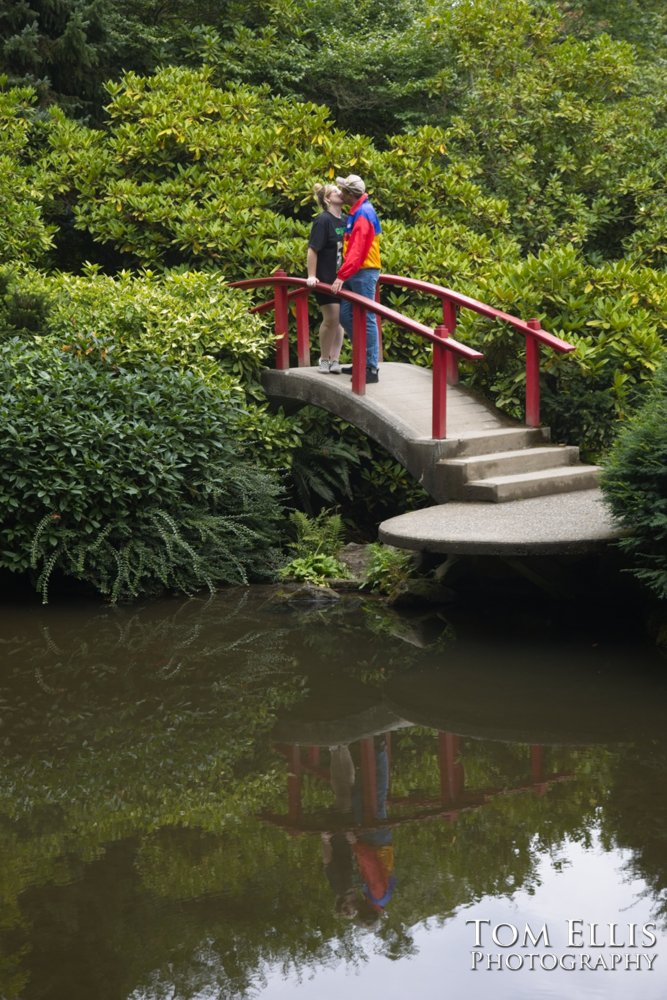 Sam's marriage proposal to Kristin in the Kubota Garden. Tom Ellis Photography, Seattl