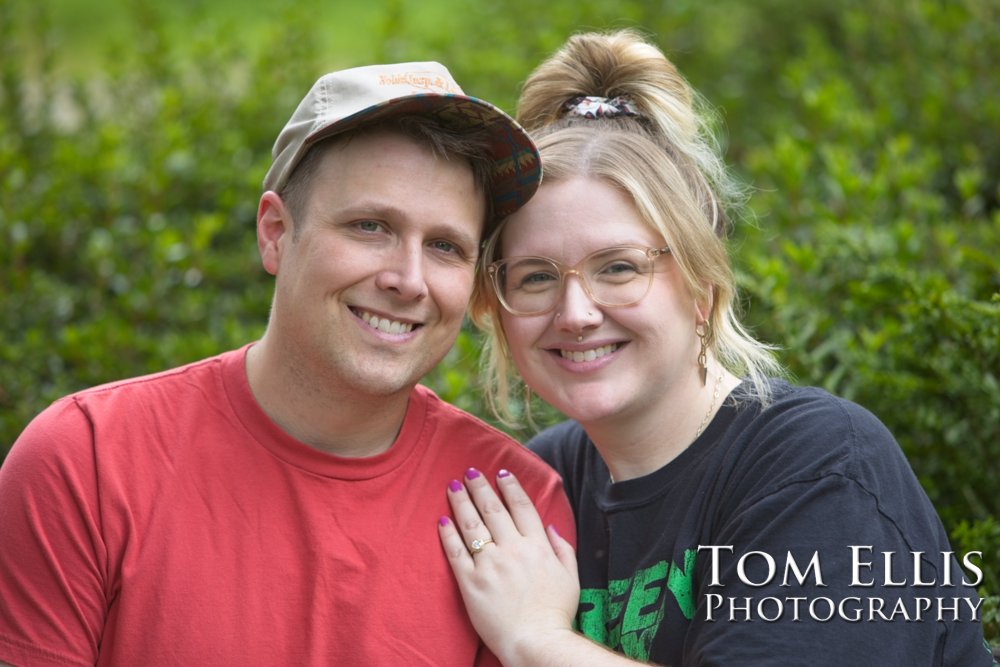 Sam's marriage proposal to Kristin in the Kubota Garden. Tom Ellis Photography, Seattl