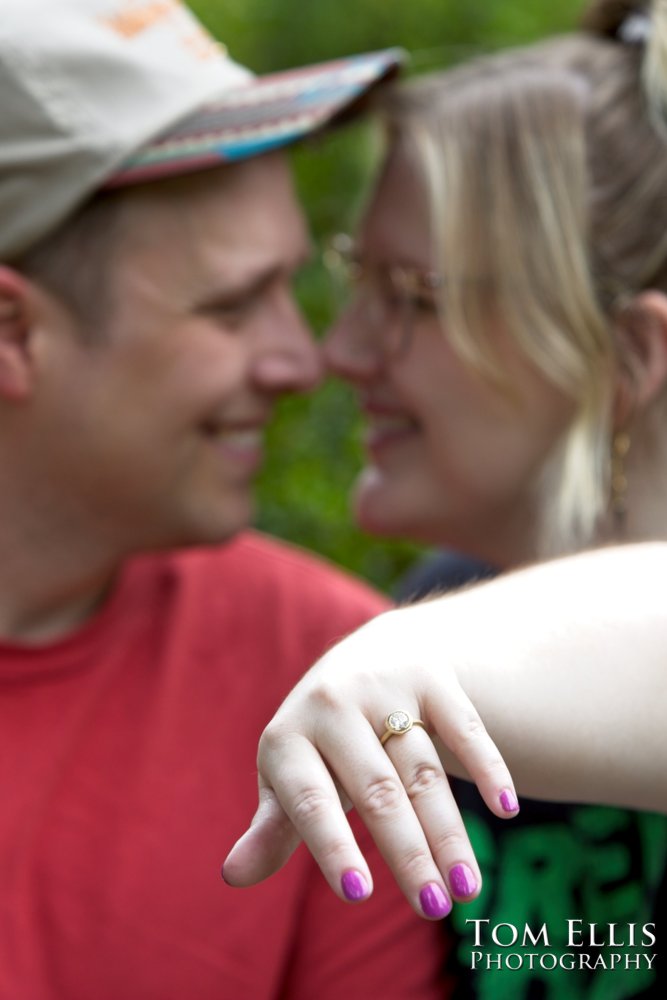 Sam's marriage proposal to Kristin in the Kubota Garden. Tom Ellis Photography, Seattl