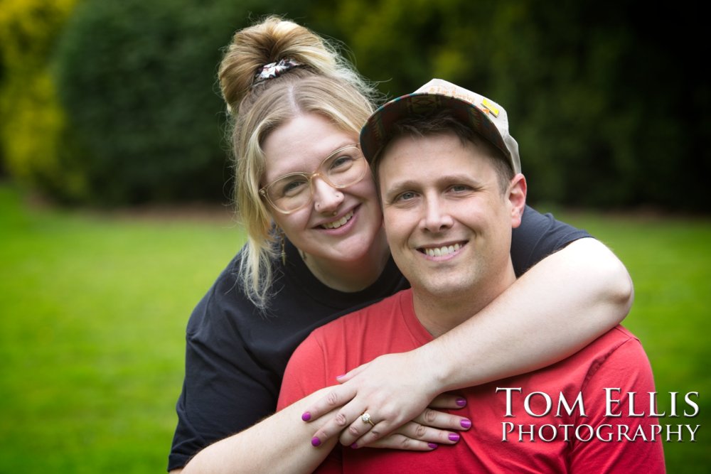 Sam's marriage proposal to Kristin in the Kubota Garden. Tom Ellis Photography, Seattl