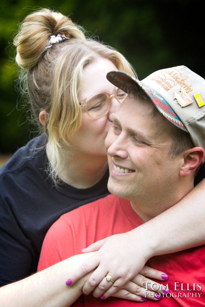 Sam's marriage proposal to Kristin in the Kubota Garden. Tom Ellis Photography, Seattl