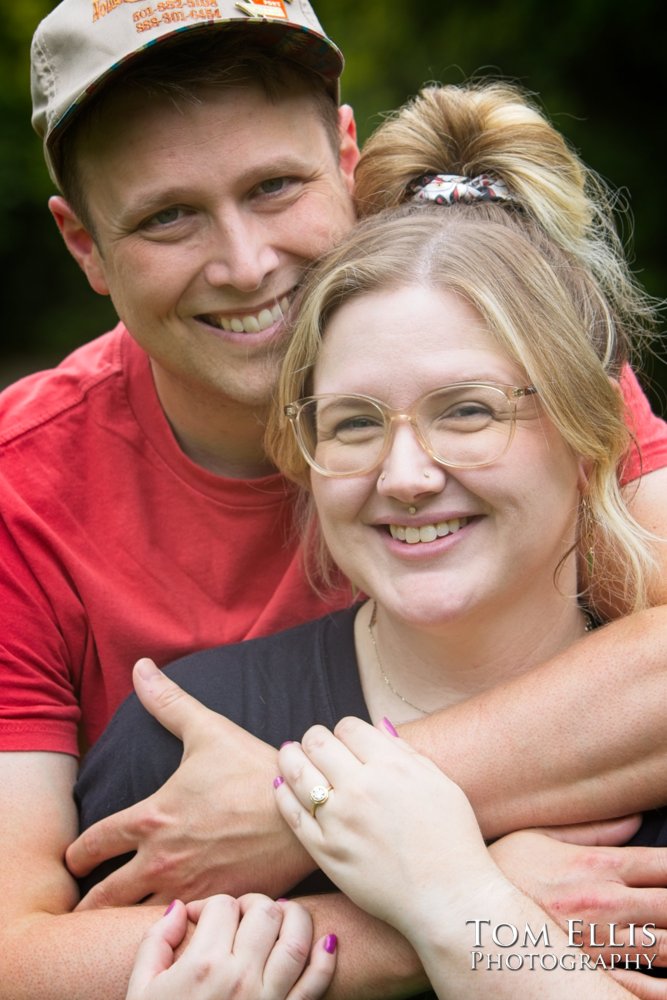 Sam's marriage proposal to Kristin in the Kubota Garden. Tom Ellis Photography, Seattl