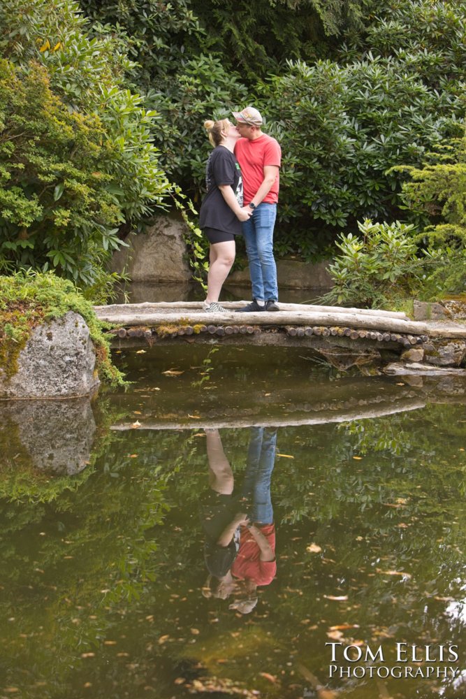 Sam's marriage proposal to Kristin in the Kubota Garden. Tom Ellis Photography, Seattl