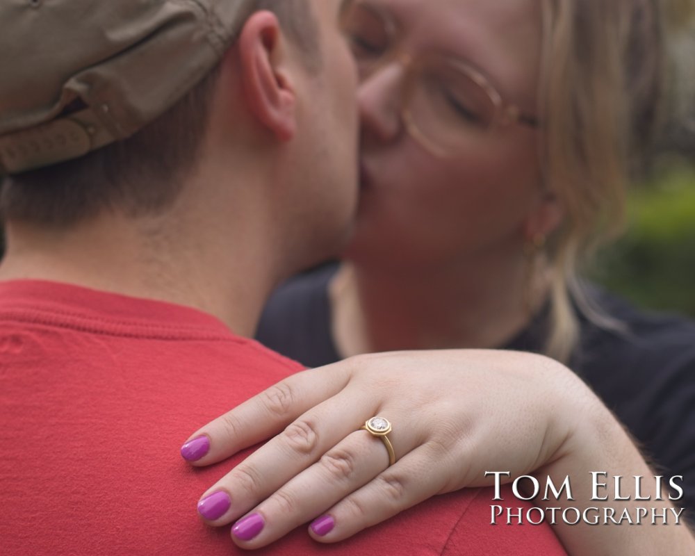 Sam's marriage proposal to Kristin in the Kubota Garden. Tom Ellis Photography, Seattl