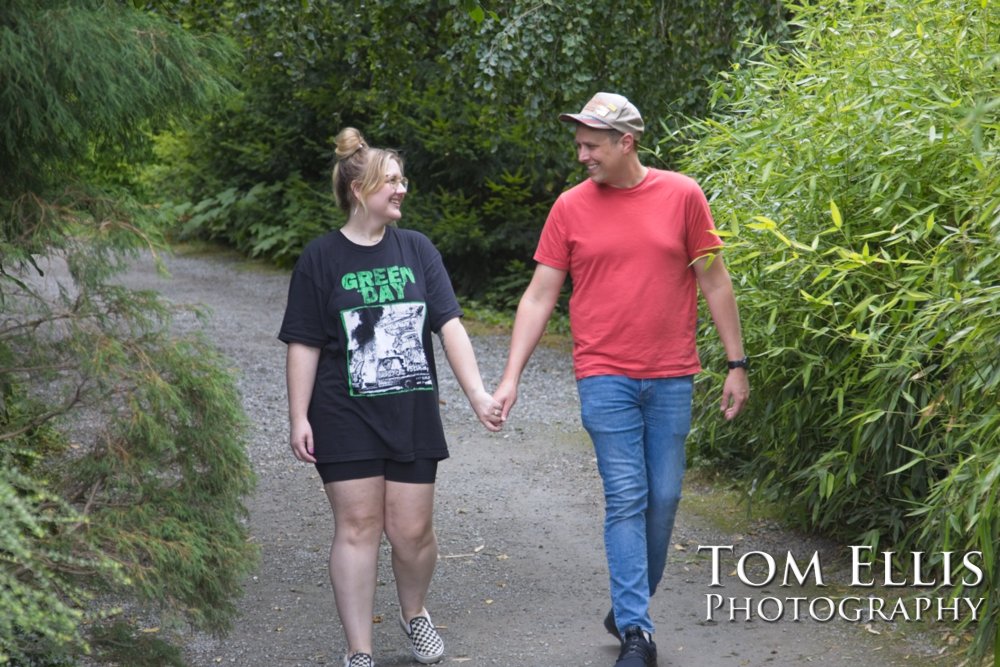 Sam's marriage proposal to Kristin in the Kubota Garden. Tom Ellis Photography, Seattl