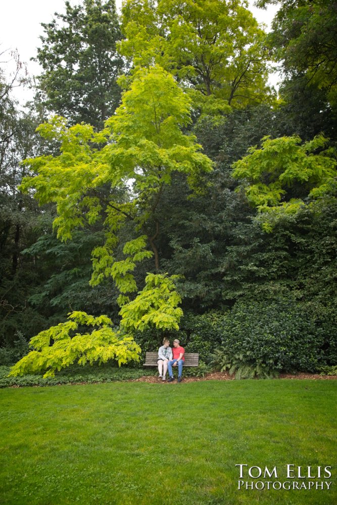 Sam's marriage proposal to Kristin in the Kubota Garden. Tom Ellis Photography, Seattl